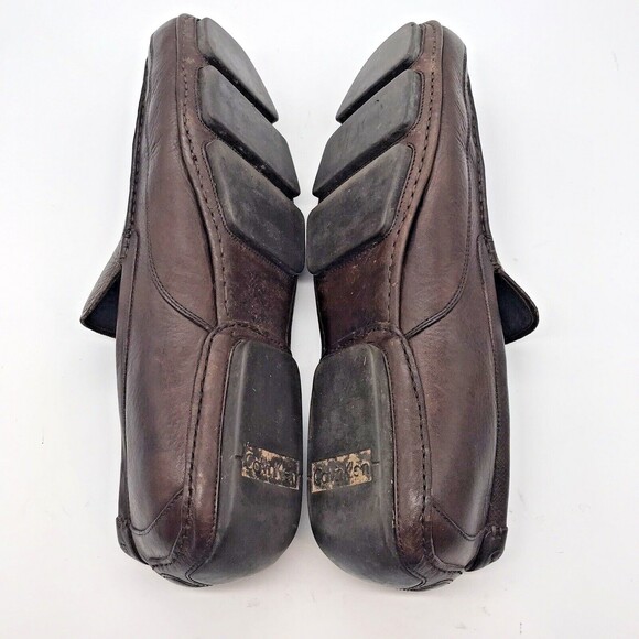 Calvin Klein Michael Brown Leather Driving Loafer Moc Toe Slip On Shoe Men's 12M - Picture 7 of 11